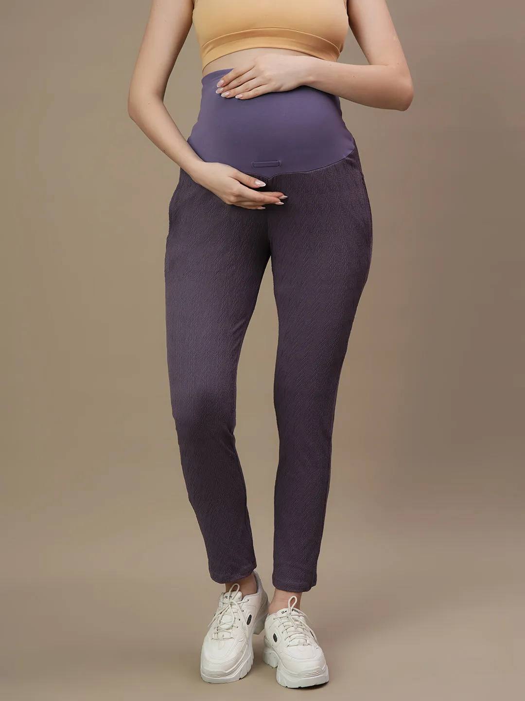 2pc. Maternity Jacquard Top + Leggings Set - Winter