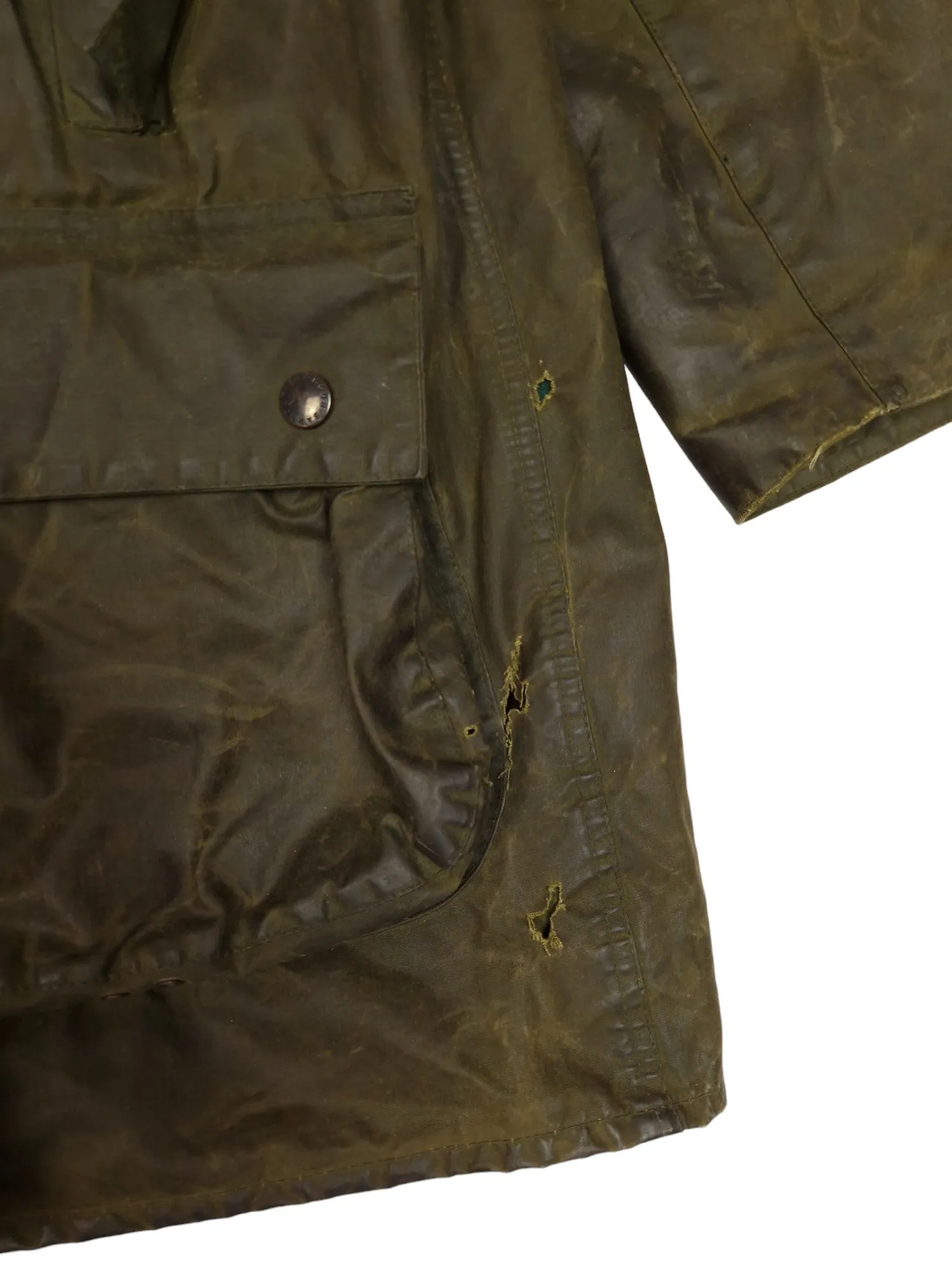 90's Barbour A400 Northumbria Wax Jacket - Size C40 L/XL