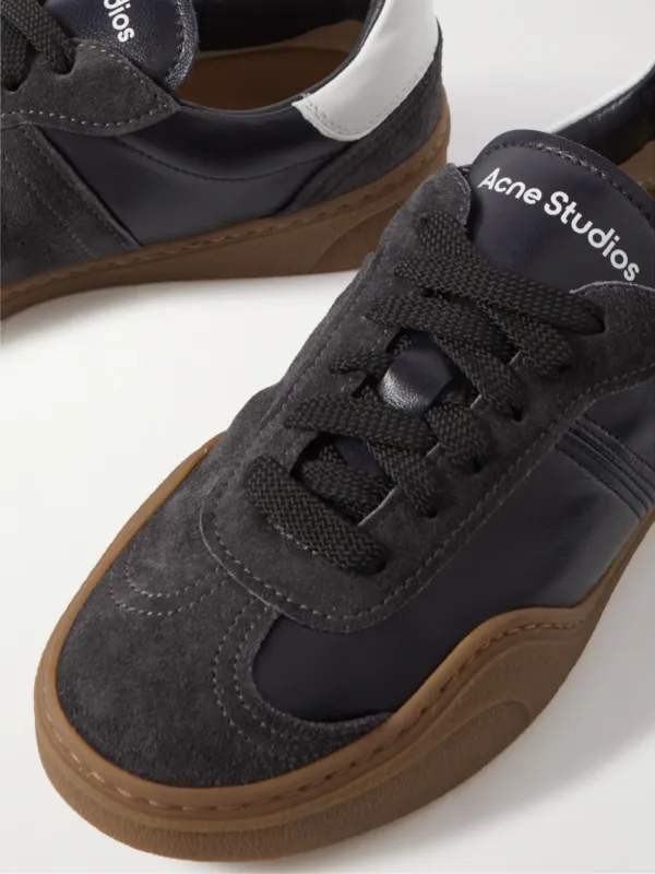 Acne Studios Bars Leather & Suede Sneakers Anthracite/Grey | Luxury and style at your fingertips