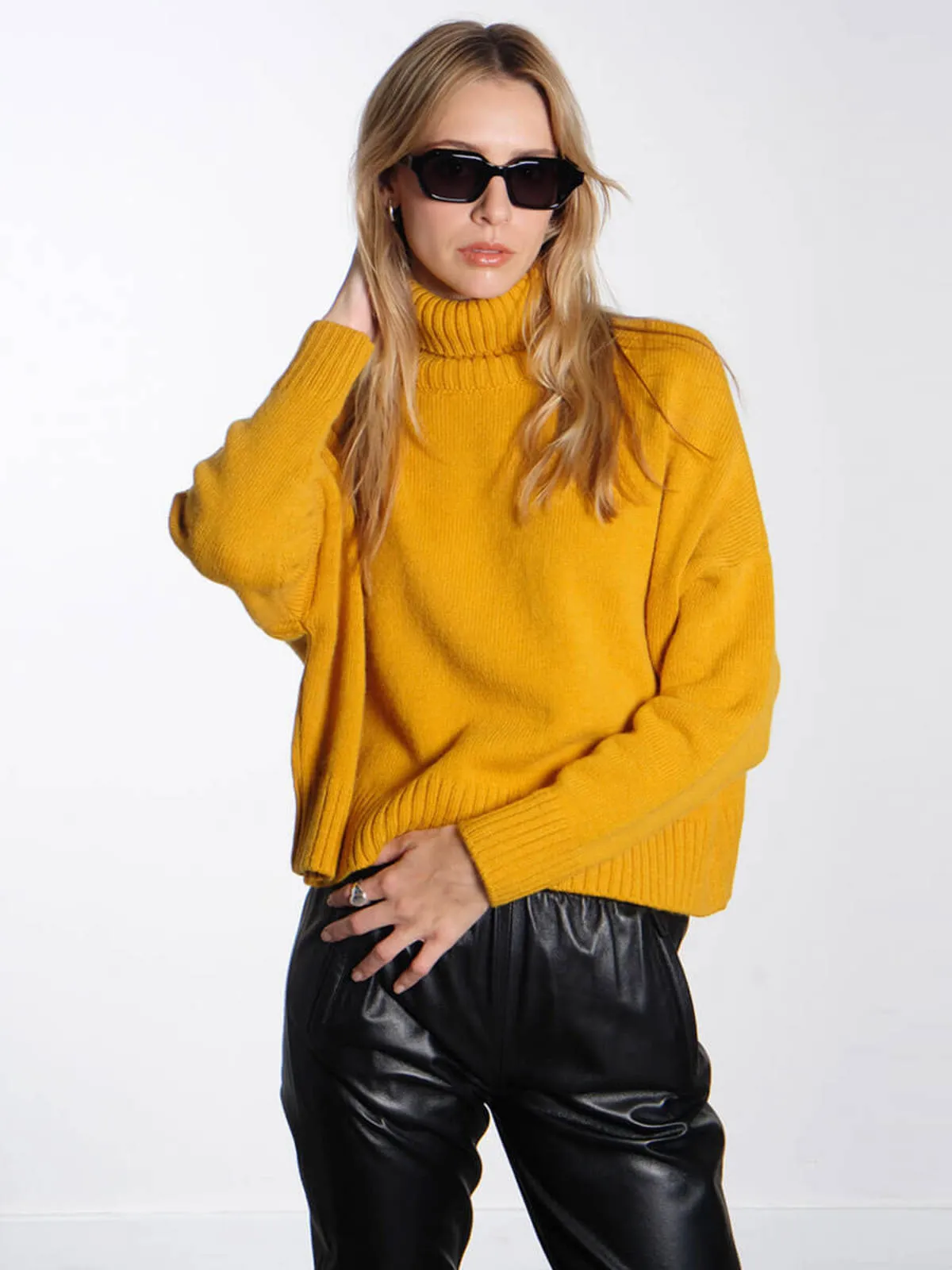 Aisha Rollneck Jumper - Amber