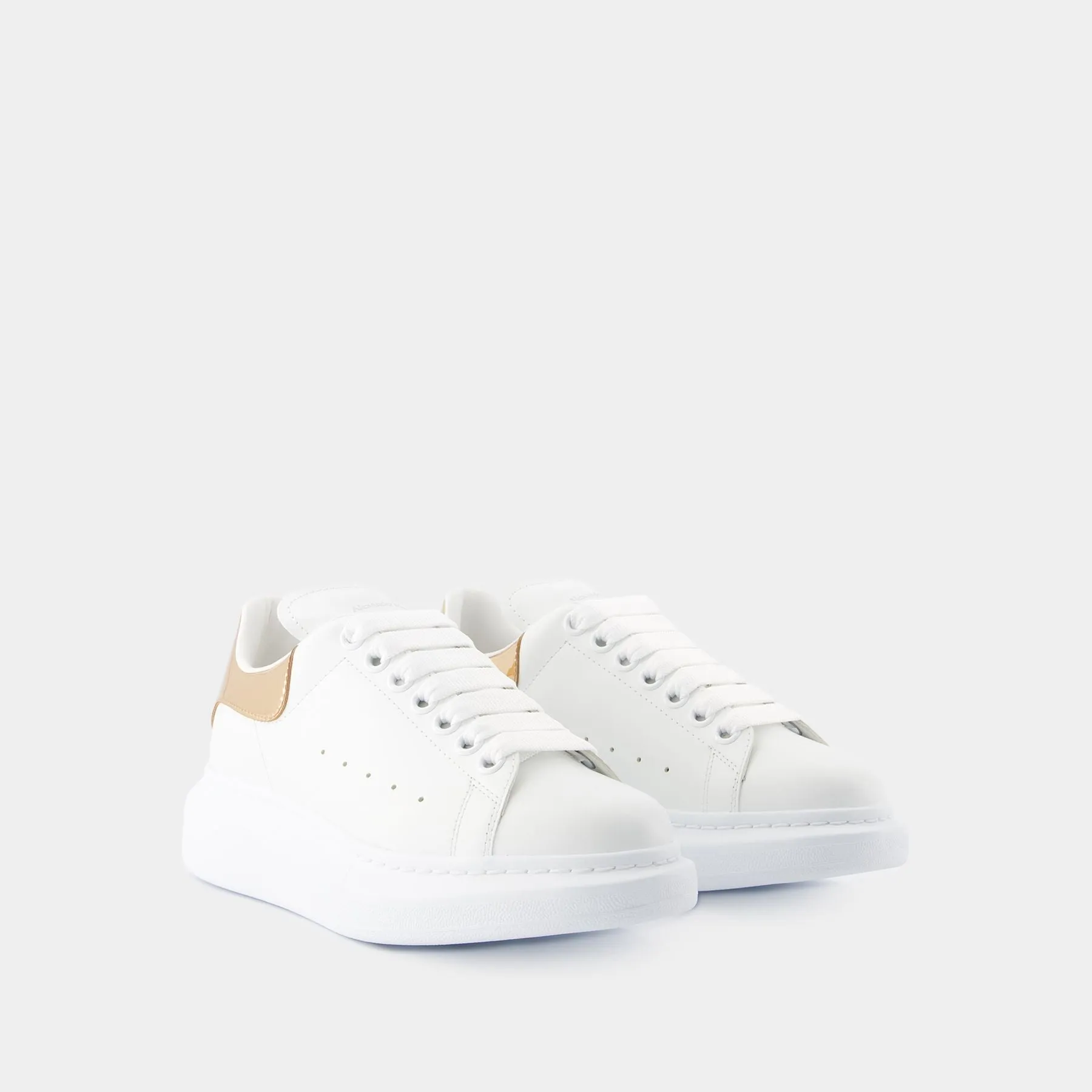 Alexander McQueen  Oversized Sneakers - Alexander McQueen - Leather - White/Bronze