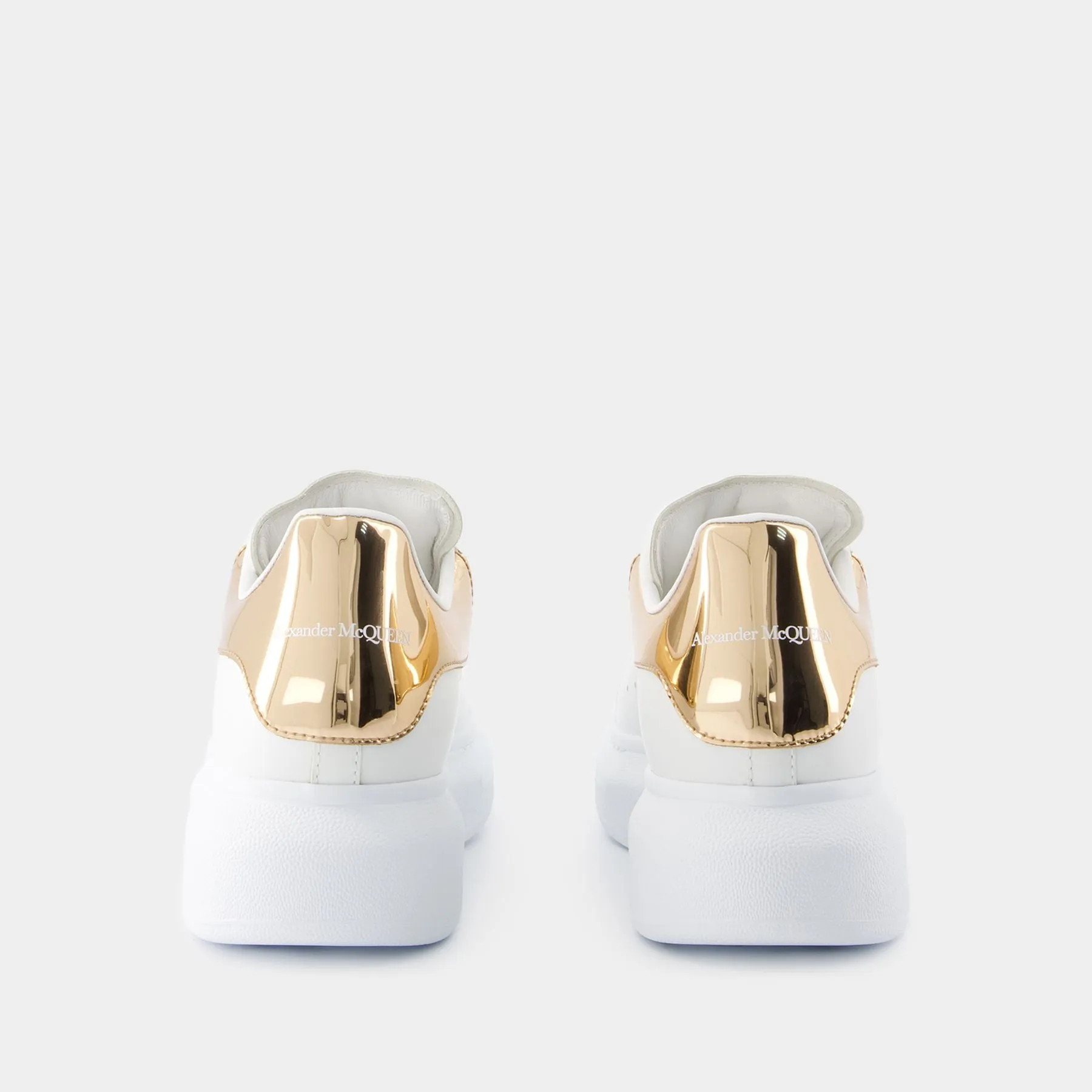 Alexander McQueen  Oversized Sneakers - Alexander McQueen - Leather - White/Bronze