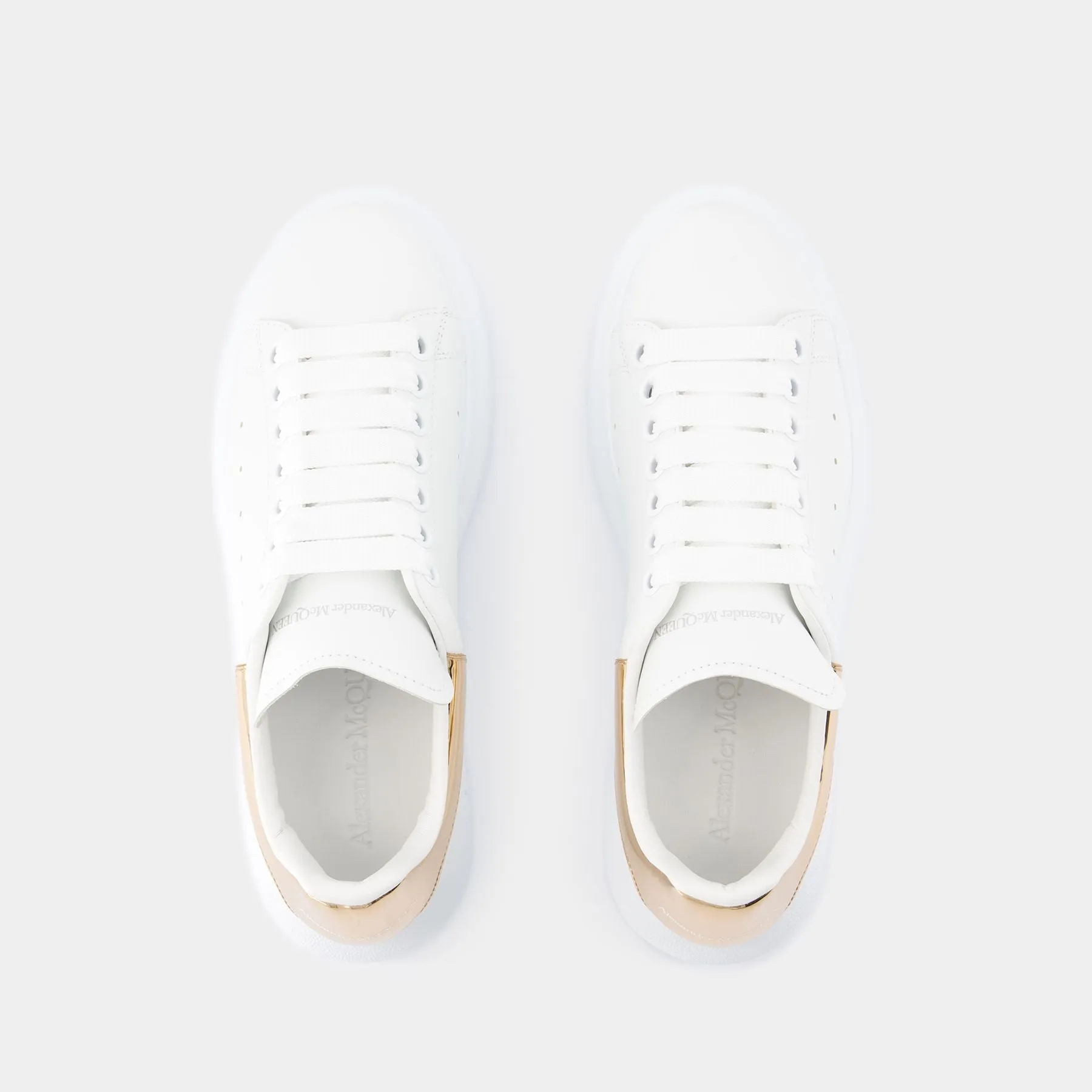 Alexander McQueen  Oversized Sneakers - Alexander McQueen - Leather - White/Bronze