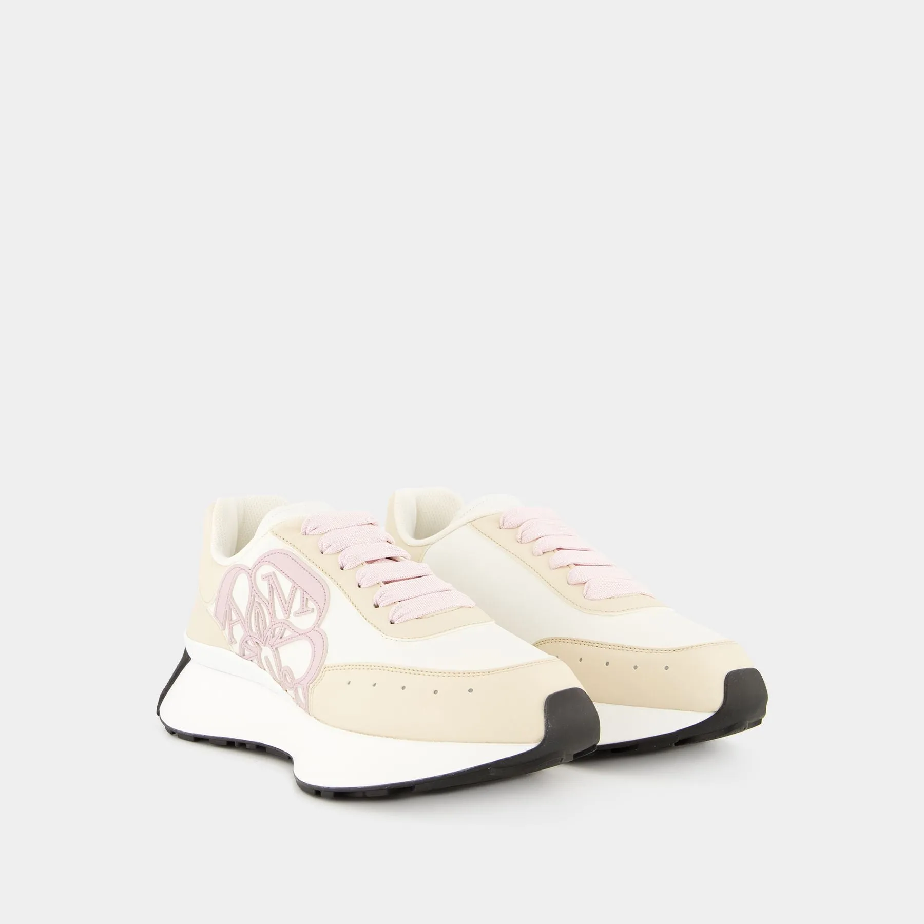 Alexander McQueen  Sprint Runner Sneakers  - Alexander McQueen - Leather - White/Pink