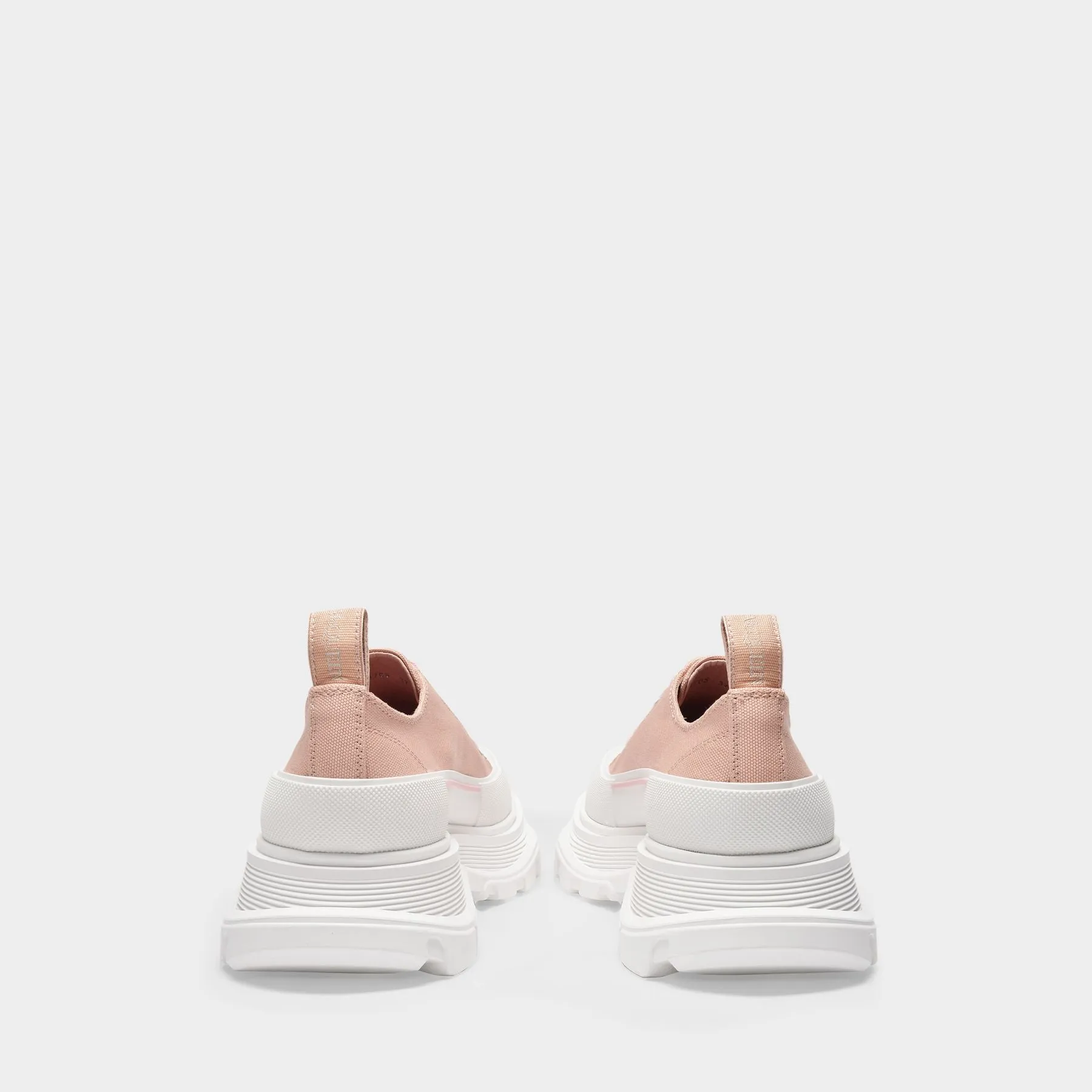 Alexander McQueen  Tread Slick Sneakers in Pink Magnolia Leather  White Detail and Pink Magnolia Rubber Sole