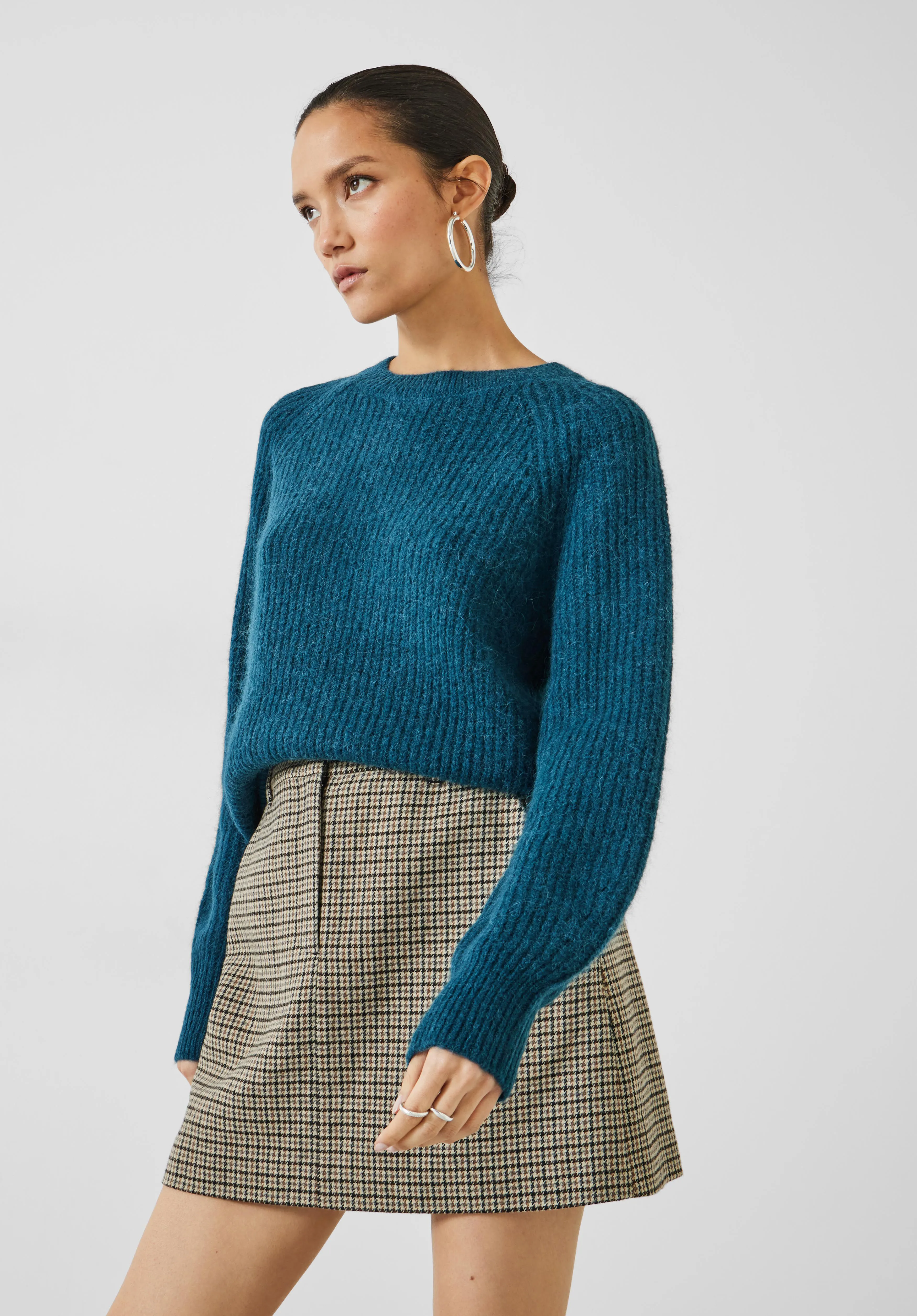 Alma Fluffy Raglan Crew Wool Blend Jumper