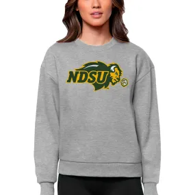 Antigua NDSU Bison Women's Heather Gray Victory Crewneck Pullover Sweatshirt