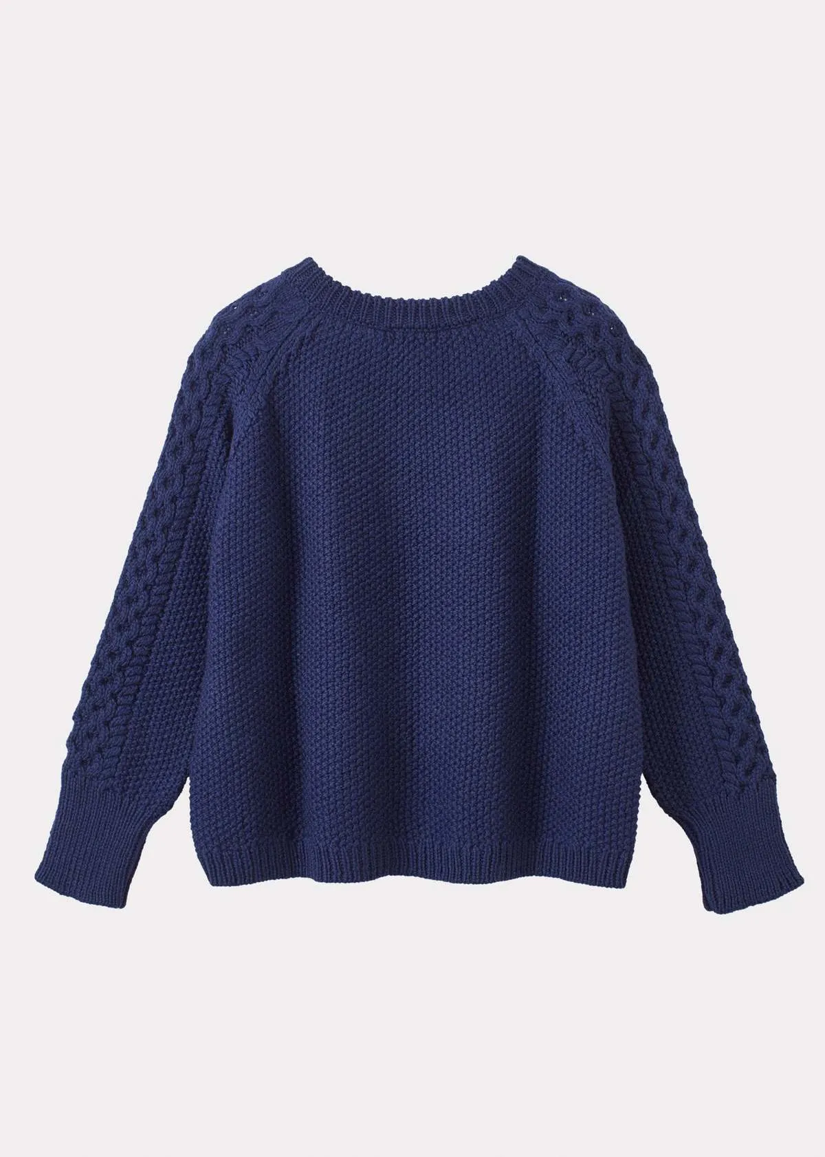 Aran Jumper - Denim Blue