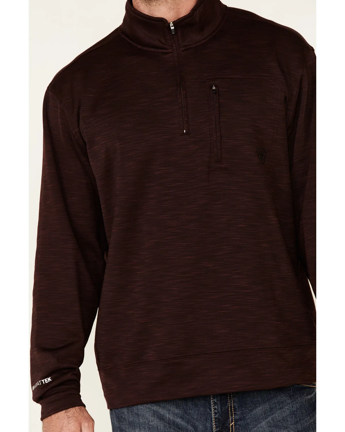 Ariat Men's Solid Malbec Team Logo 1/4 Zip Pullover