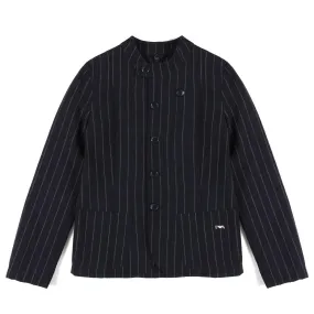 Armani Junior Navy Blue Pinstripe Korean Jacket For Kids And Teenager