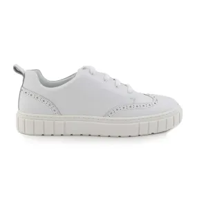 Armani Junior Unisex White Sneakers With Dovetails