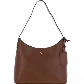 Ashwood Real Leather Hobo Shoulder Bag 2 Tone Tan: 64203