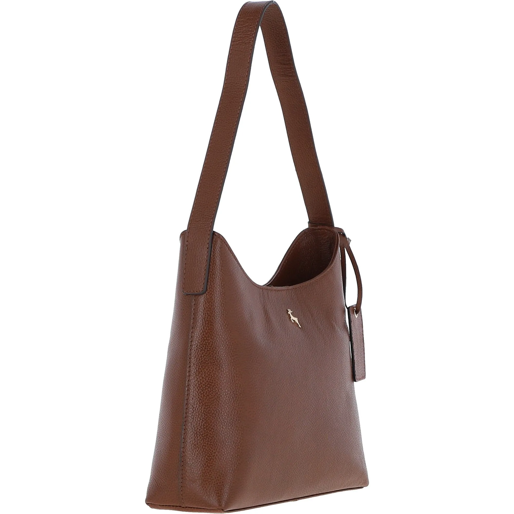 Ashwood Real Leather Hobo Shoulder Bag 2 Tone Tan: 64203