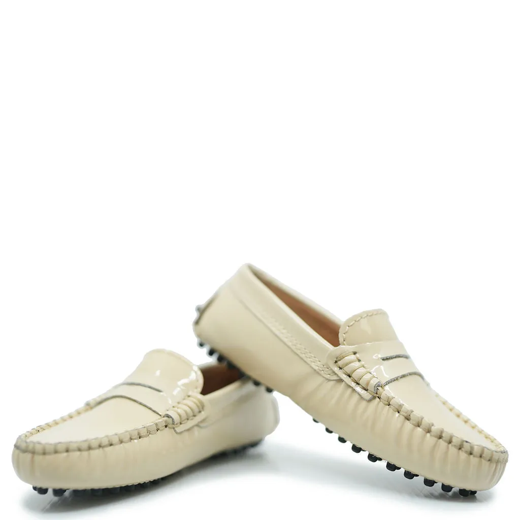 Atlanta Mocassin Beige Patent Driving Loafer