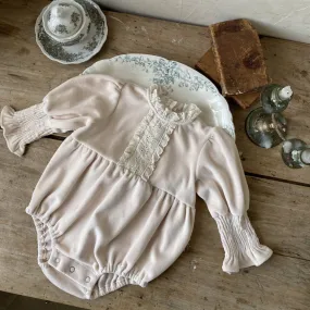 Baby Lace Neck Romper (6-24m) - Ivory