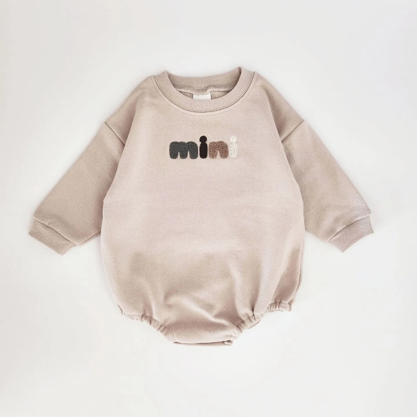 Baby Mini Sweatshirt Romper (0-18m) - Beige