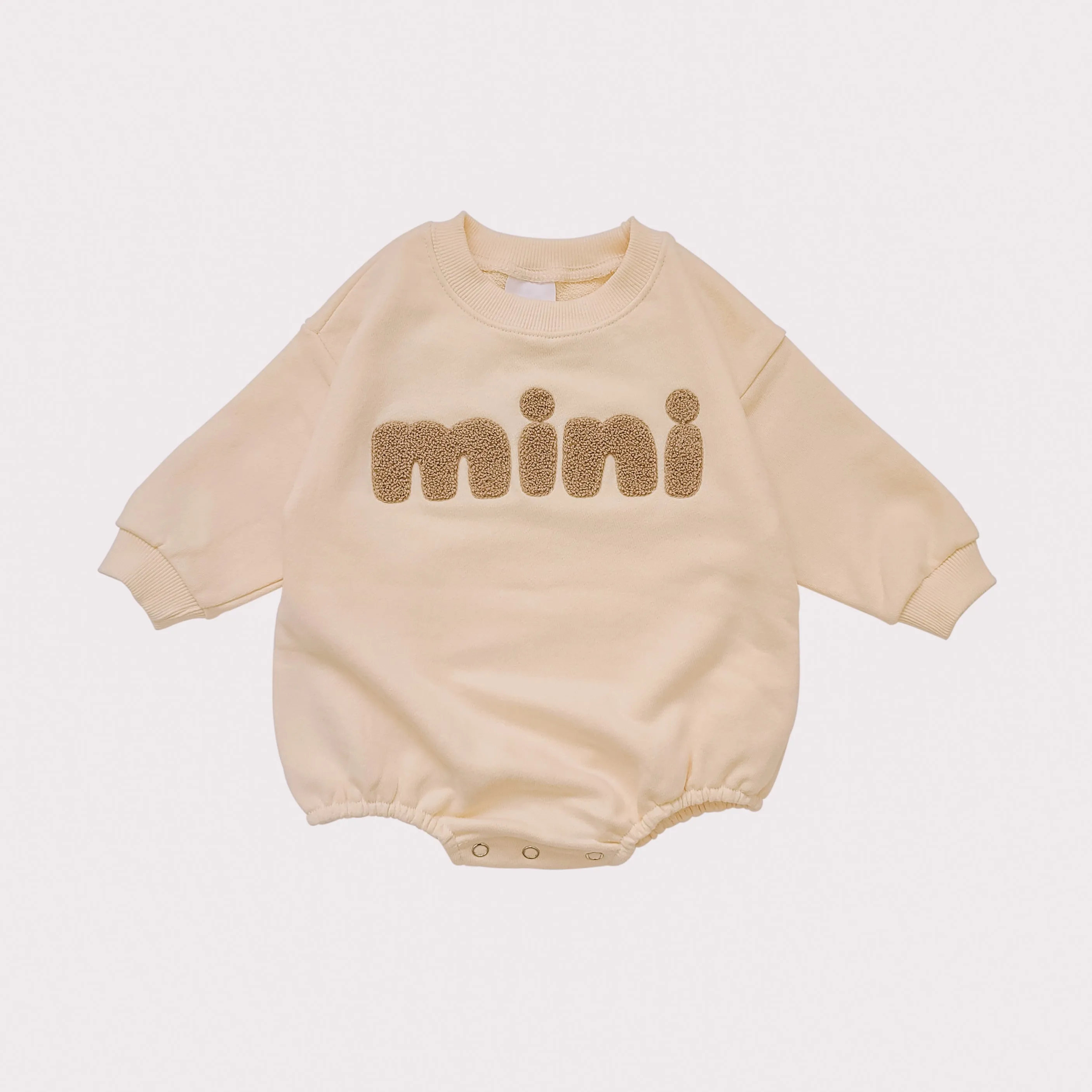 Baby Mini Sweatshirt Romper (0-18m) - Cream