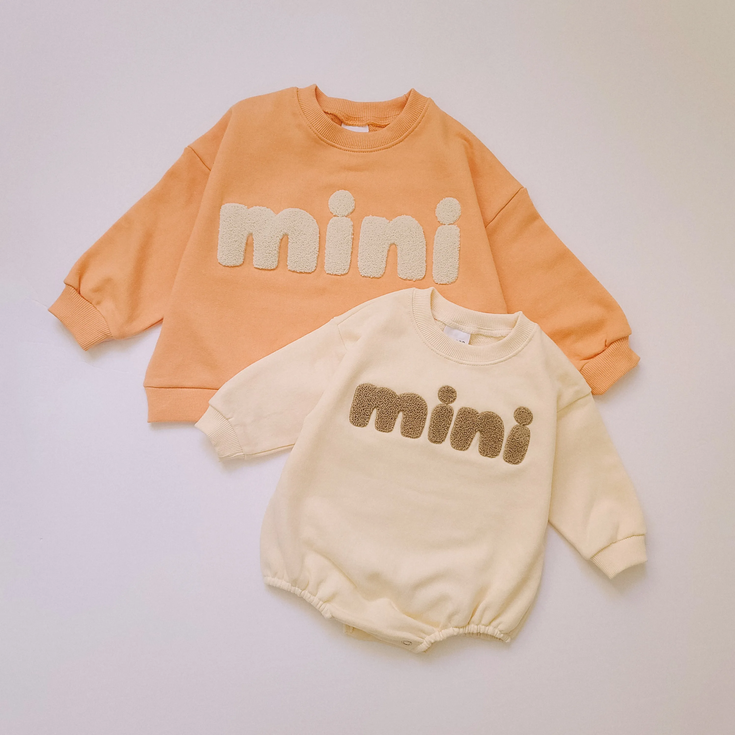 Baby Mini Sweatshirt Romper (0-18m) - Cream