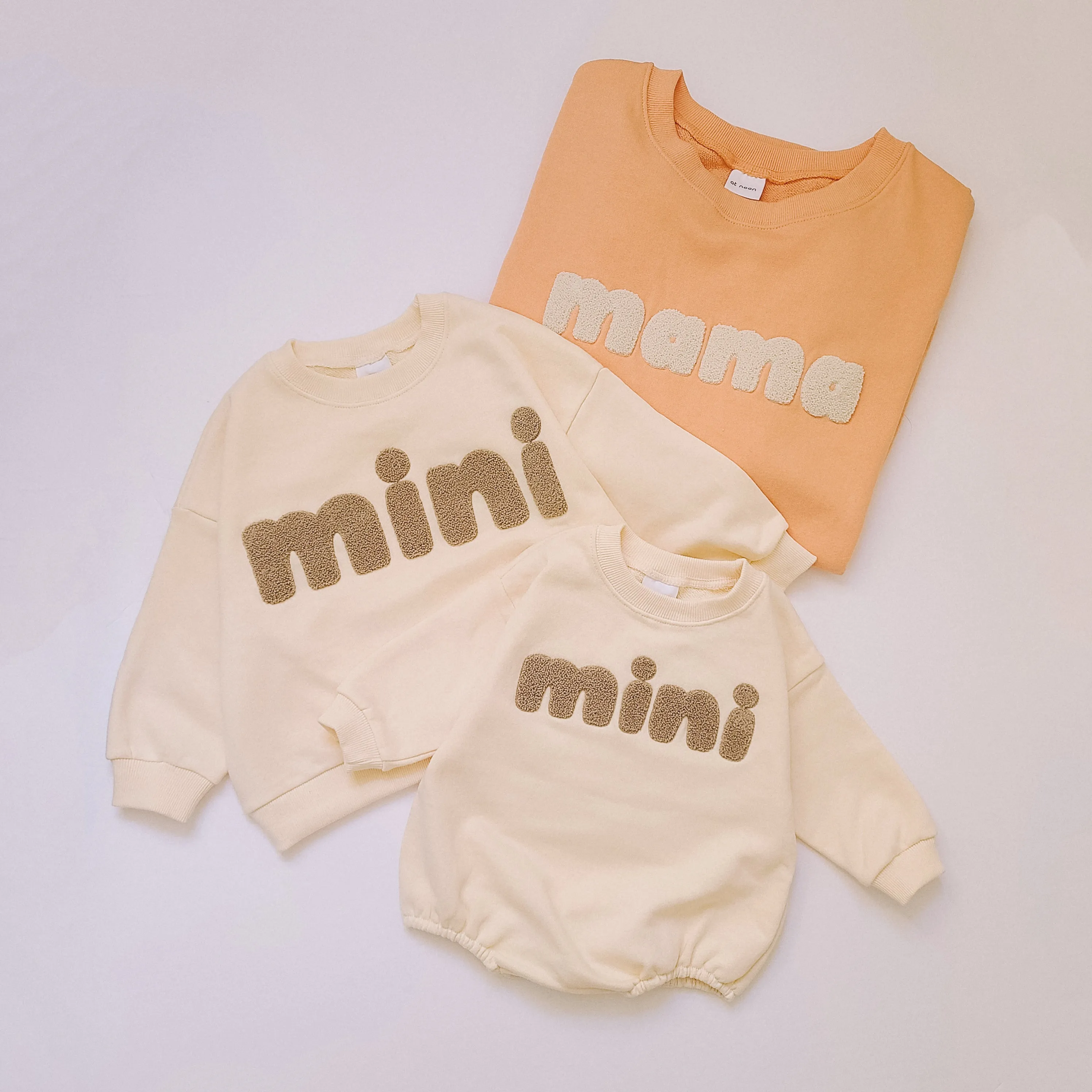 Baby Mini Sweatshirt Romper (0-18m) - Cream