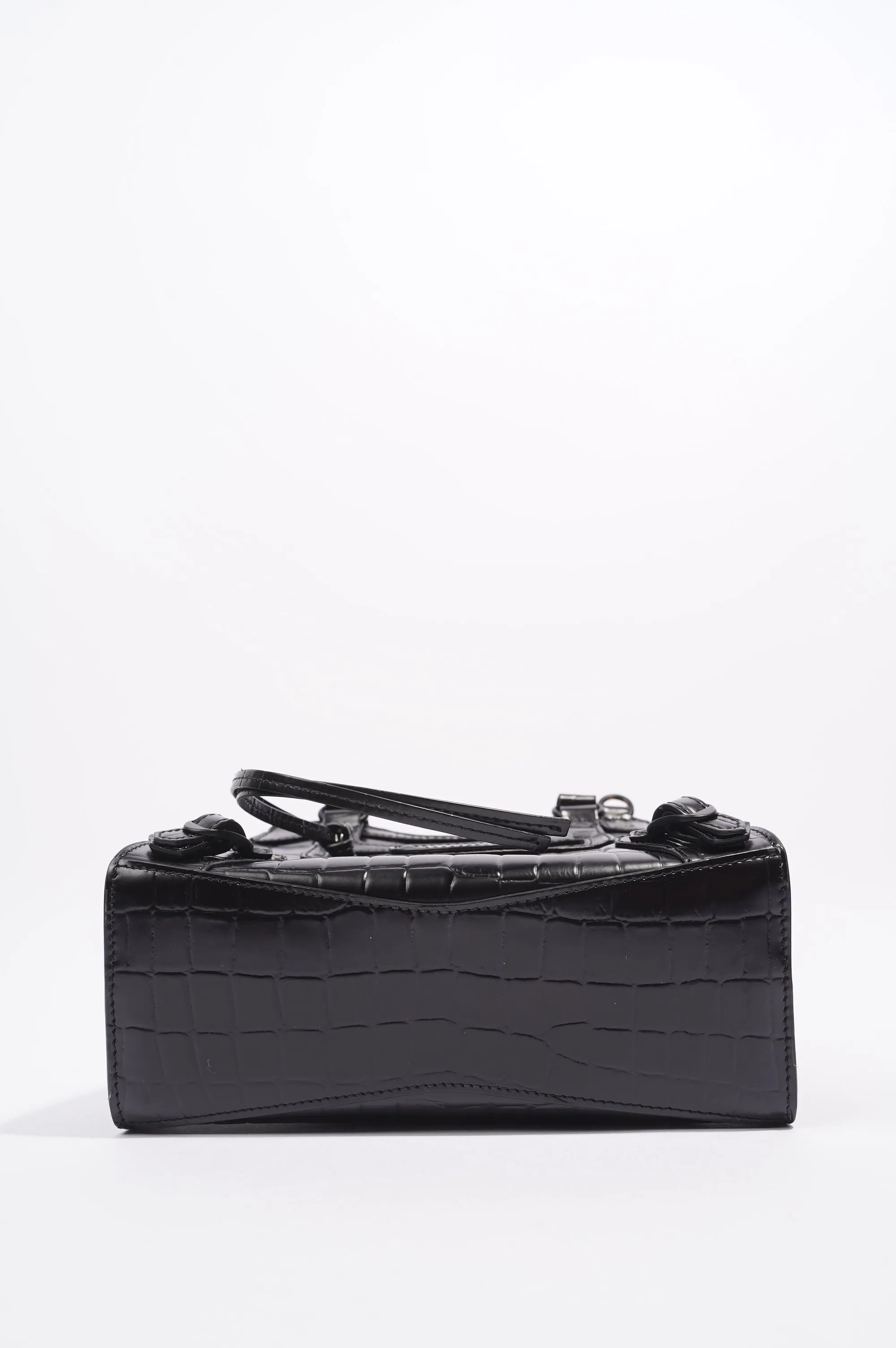 Balenciaga Balenciaga Mini Neo Classic City Croc Leather Bag Black Embossed Leather Mini