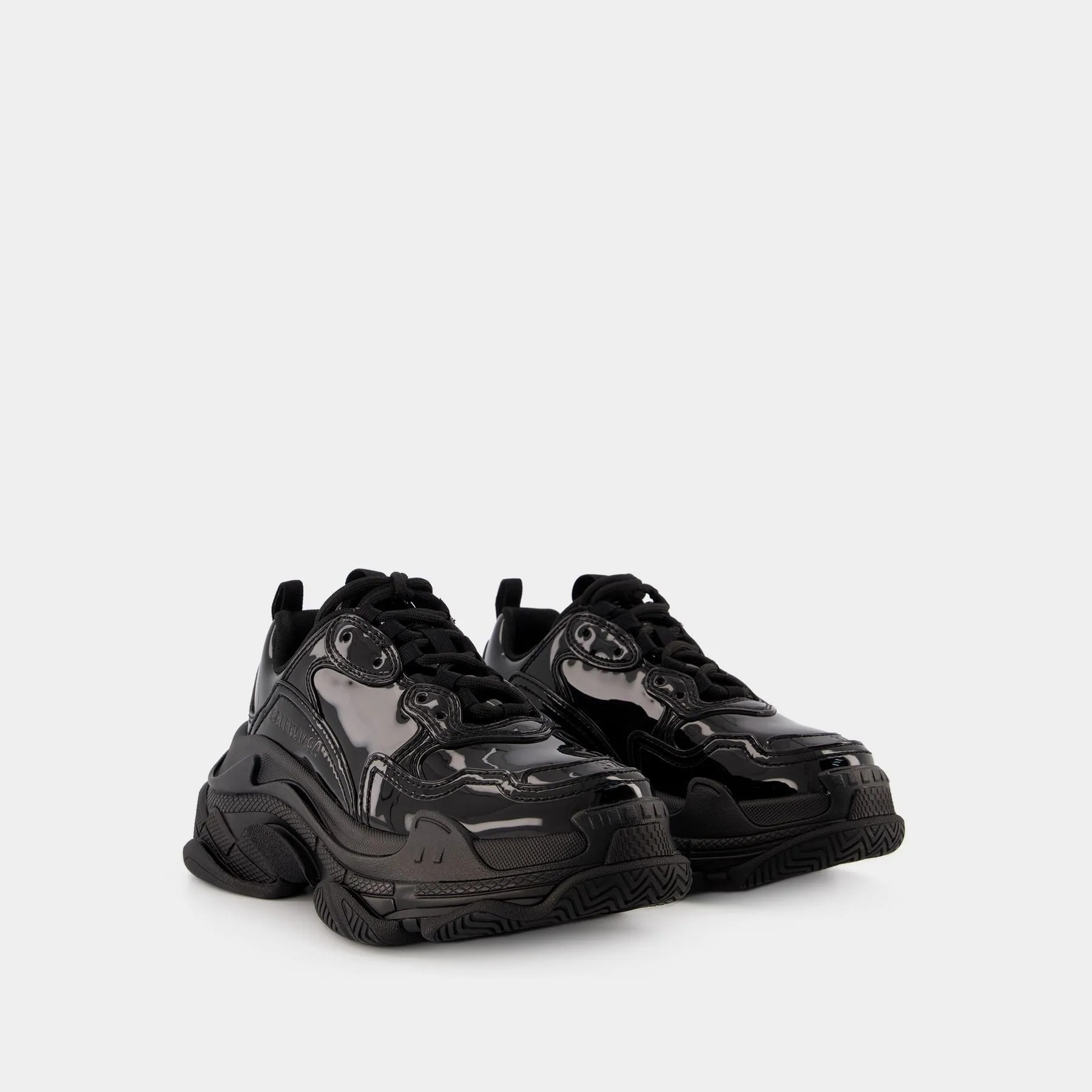 Balenciaga  Triple S Rubber Sneakers - Balenciaga -  Black - Vegan Leather