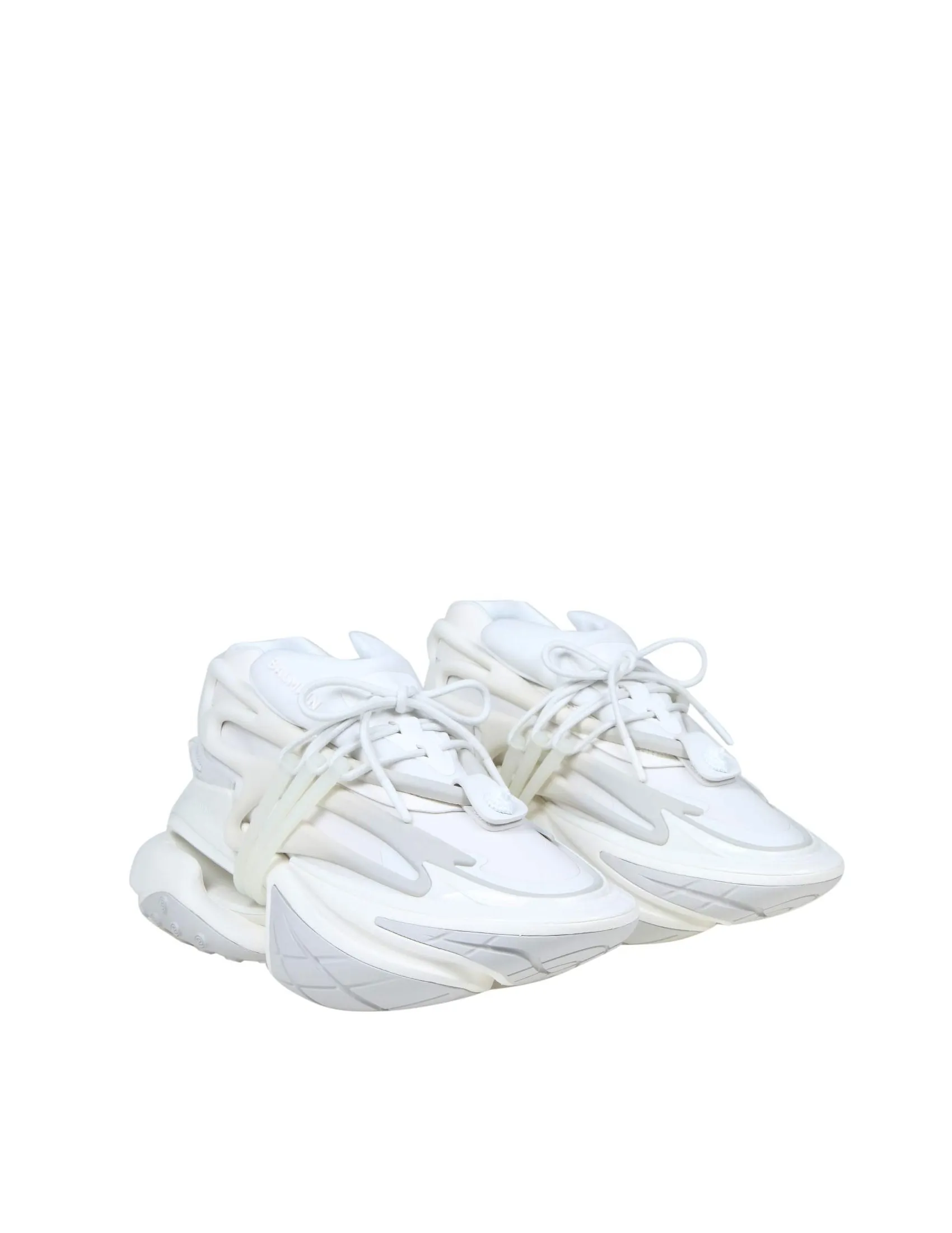 BALMAIN UNICORN SNEAKERS IN NEOPRENE AND WHITE LEATHER