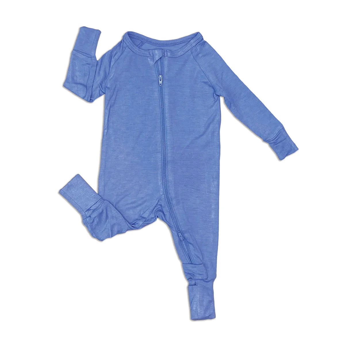 Bamboo 2-way Zippy Romper w/rollover cuffs (Ocean)