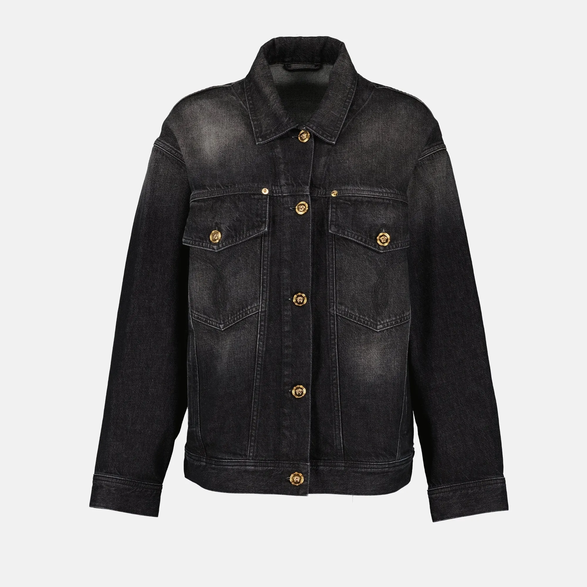 Barocco Black Denim Jacket