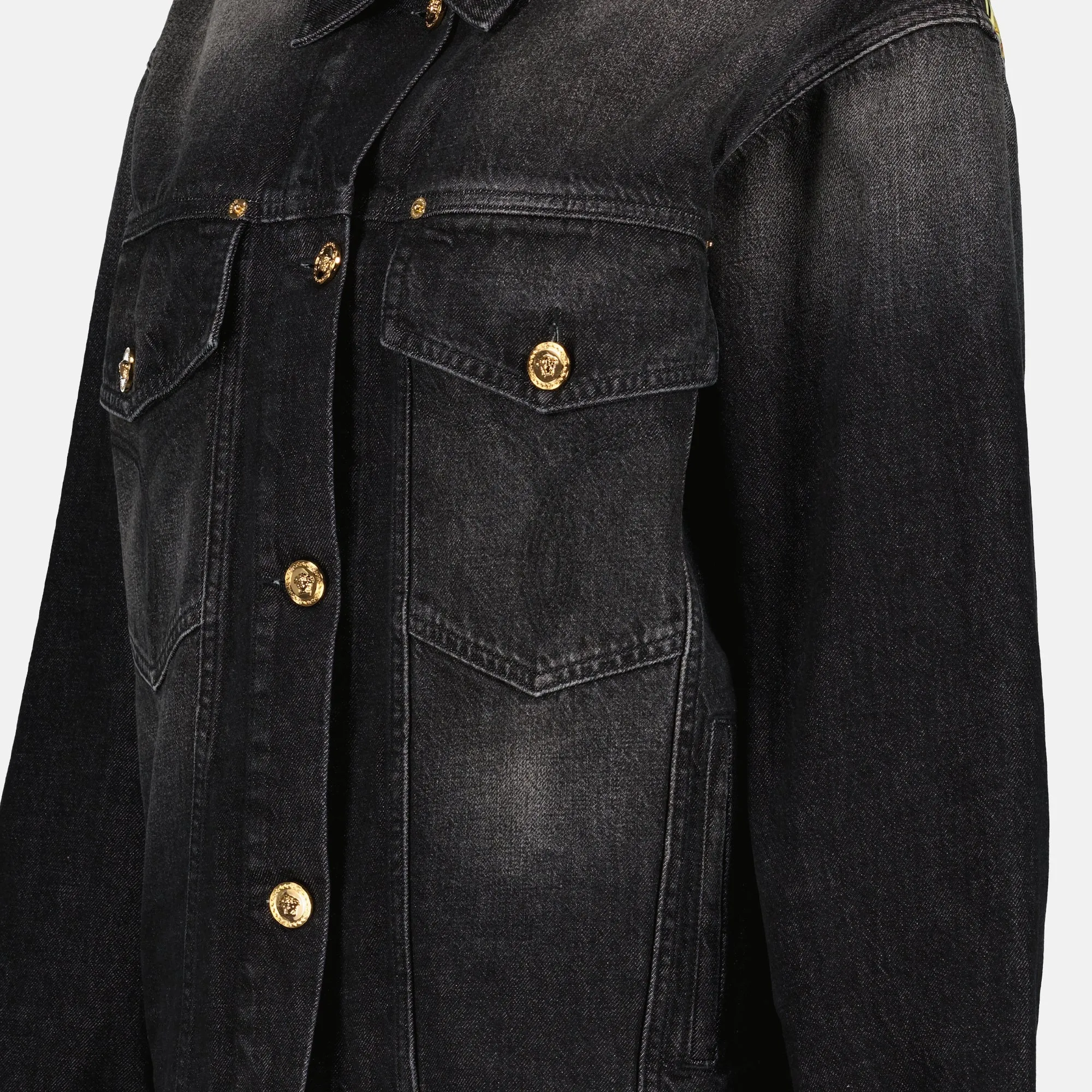 Barocco Black Denim Jacket