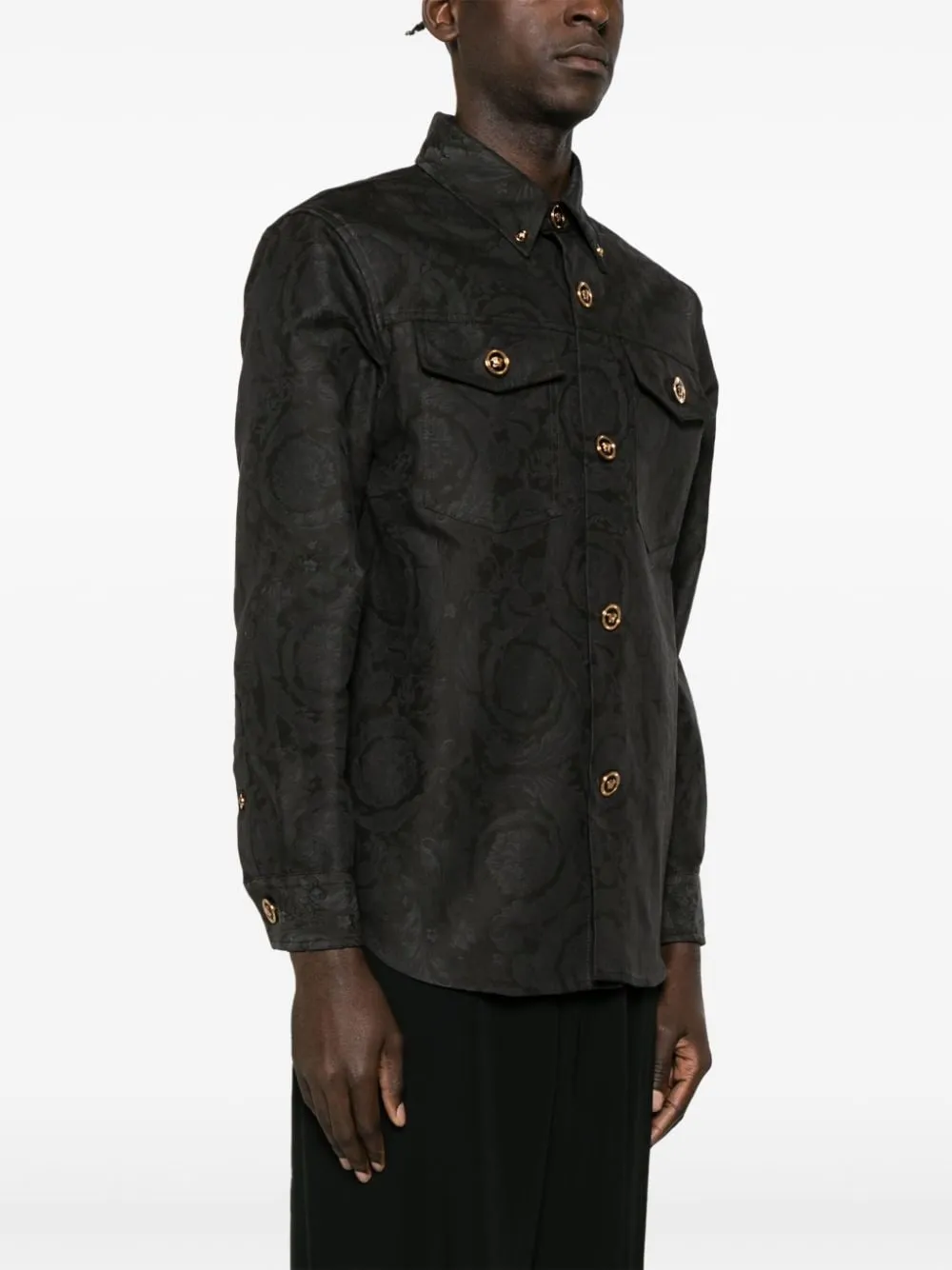 Barocco Black Shirt Jacket