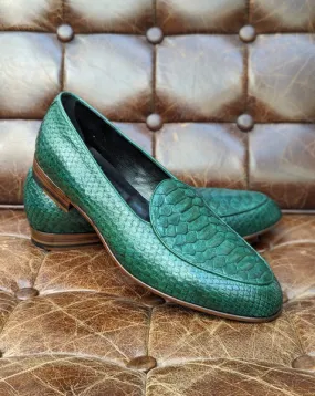 Belgian Loafer - Green Python