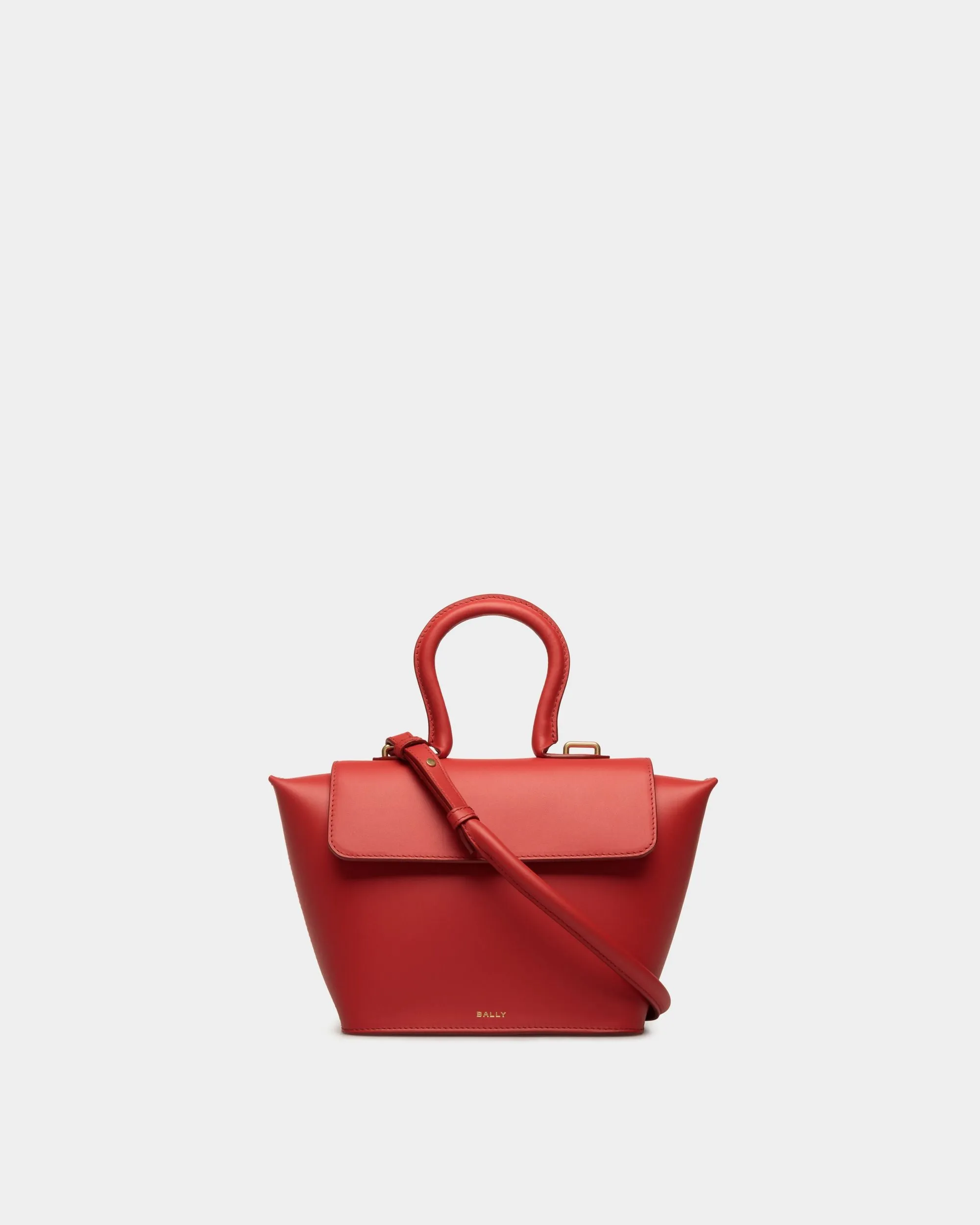 Belle Top Handle Bag in Candy Red Leather 