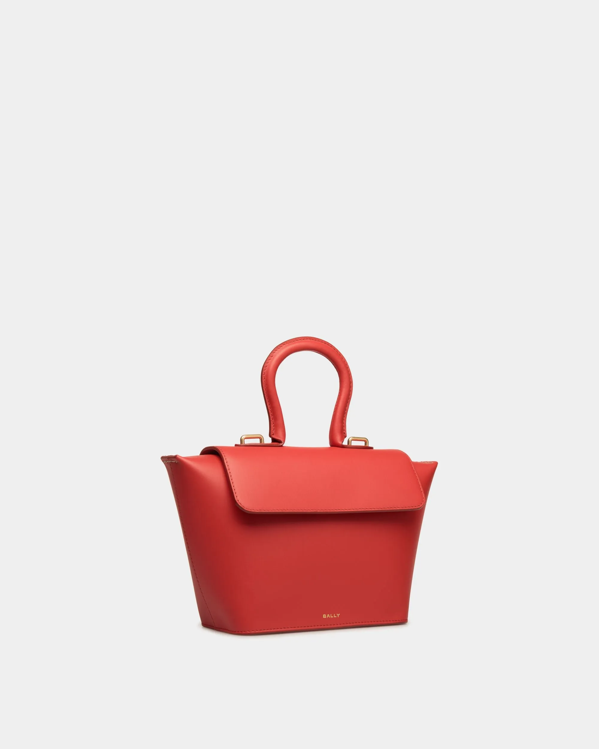 Belle Top Handle Bag in Candy Red Leather 