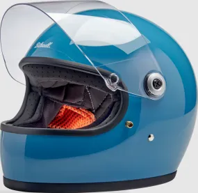 Biltwell Gringo S 06 Blue Full Face Helmet + Freebie Bundle