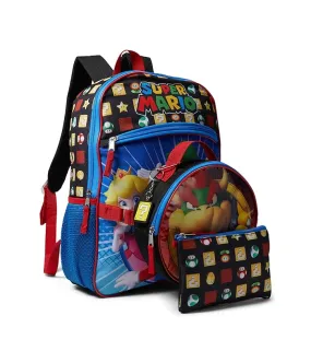 BIOWORLD Kids Super Mario Bros Backpack Set (Little Kid/Big Kid)