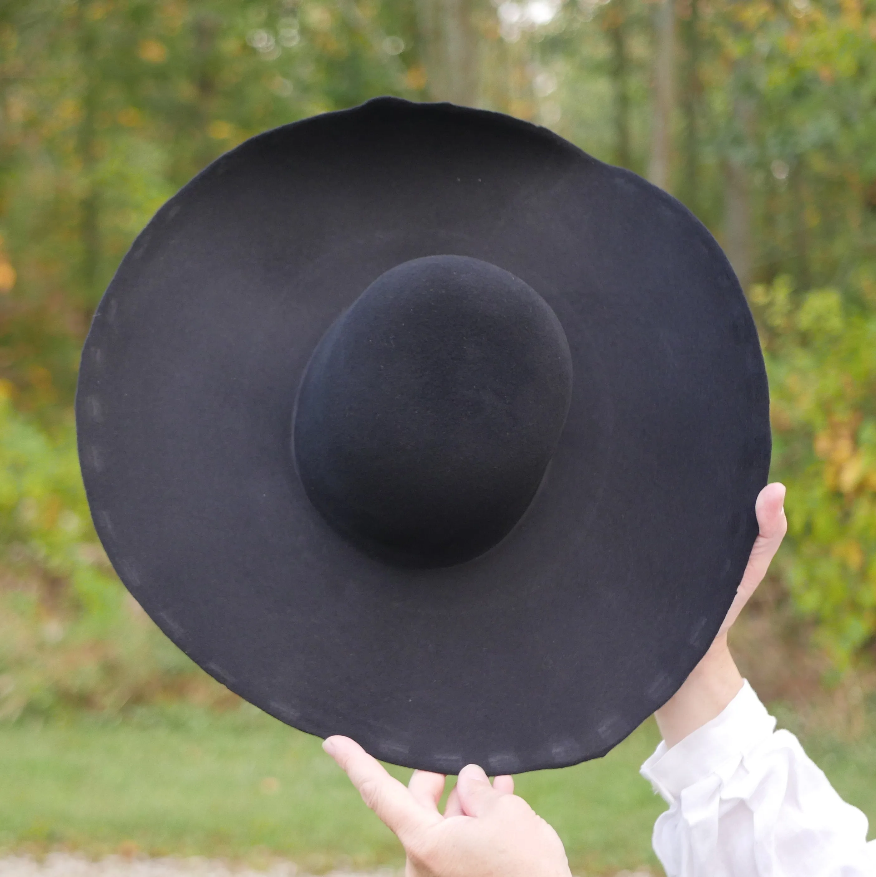 Black Heavy Wool Felt Hat Blank (Lined)