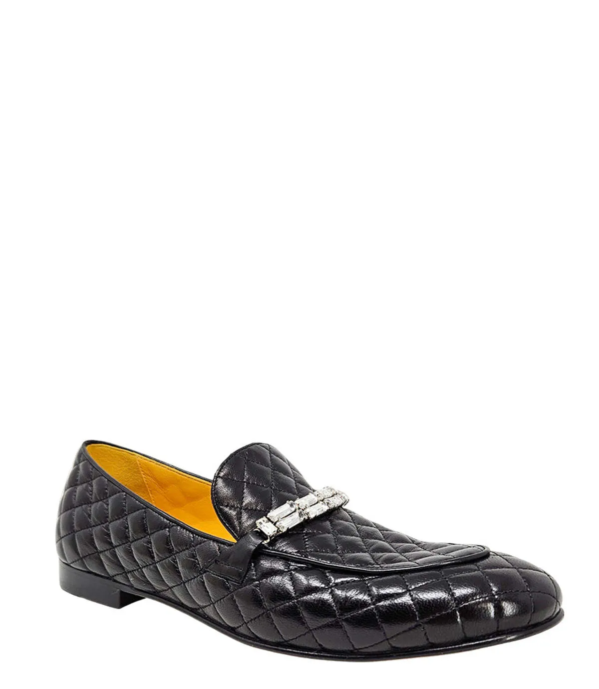 Black Quilted Flat Loafer - Black