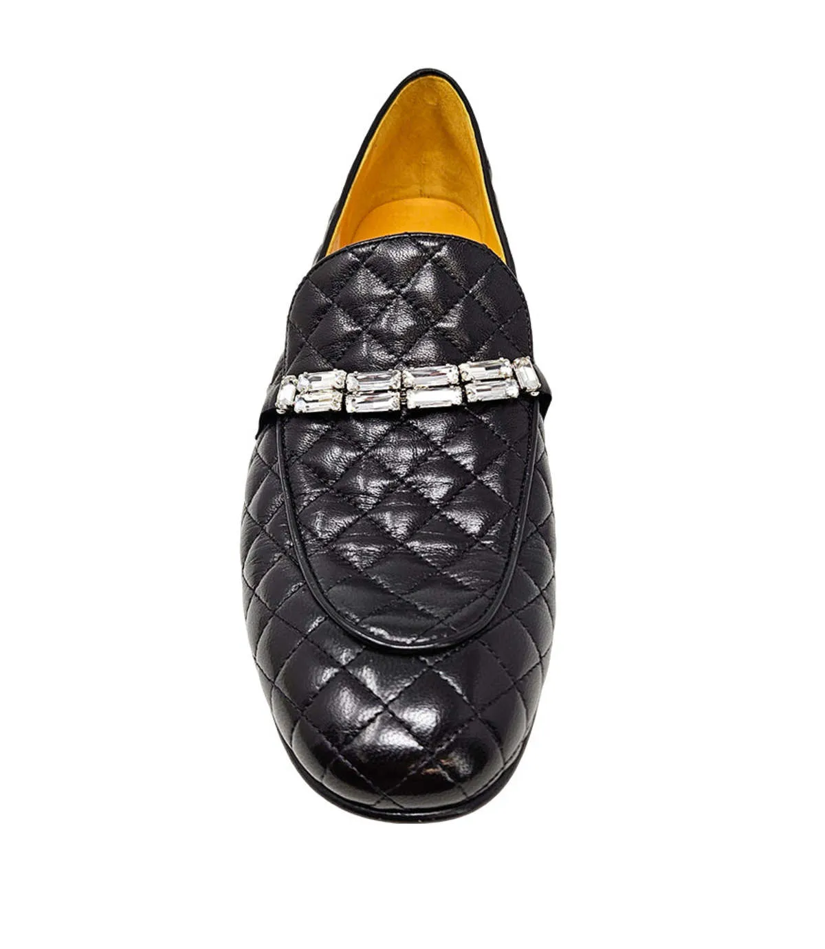 Black Quilted Flat Loafer - Black