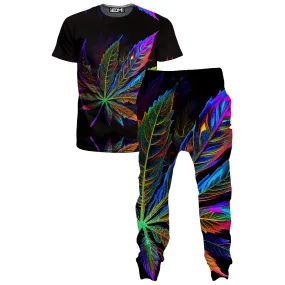 Blacklight Weed T-Shirt and Joggers Combo