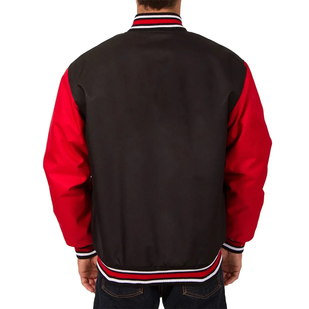 Black/Red Ottawa Senators Front Hit Varsity Poly Twill Jacket