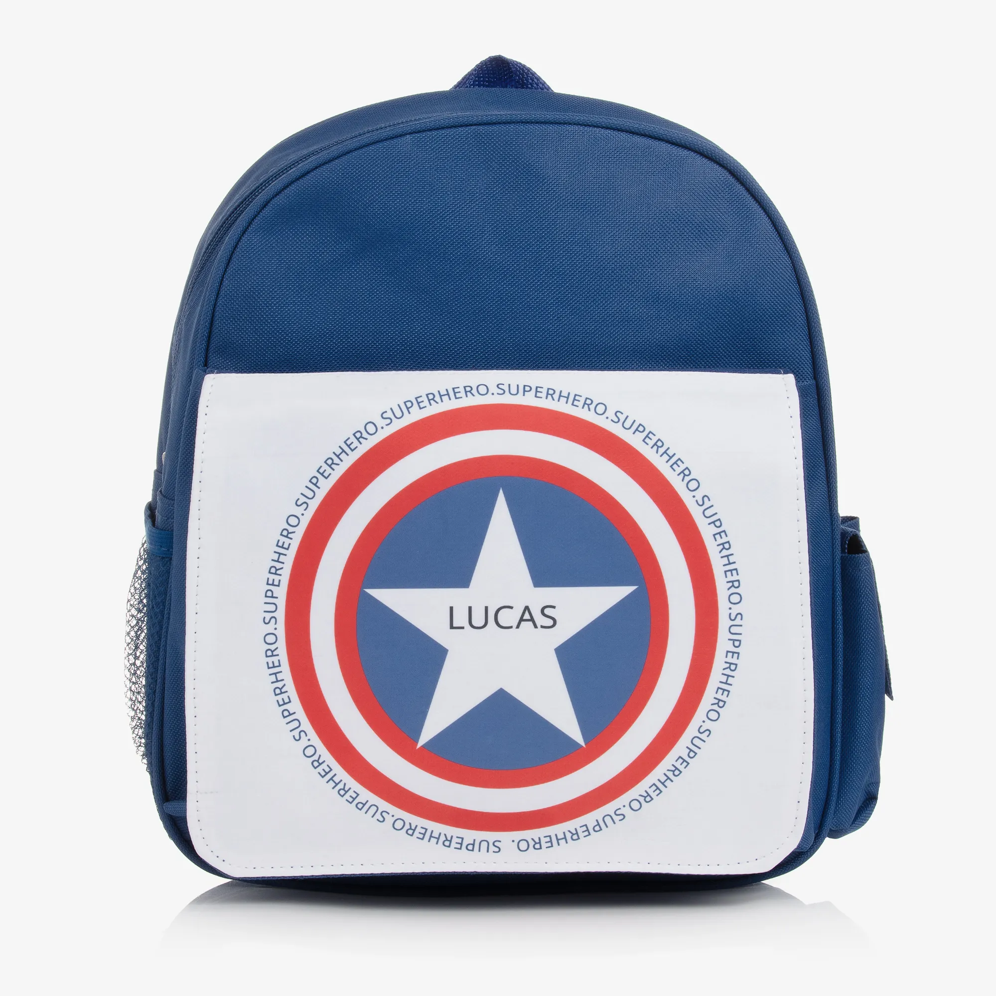 Blue Personalised Superhero Backpack (31cm)