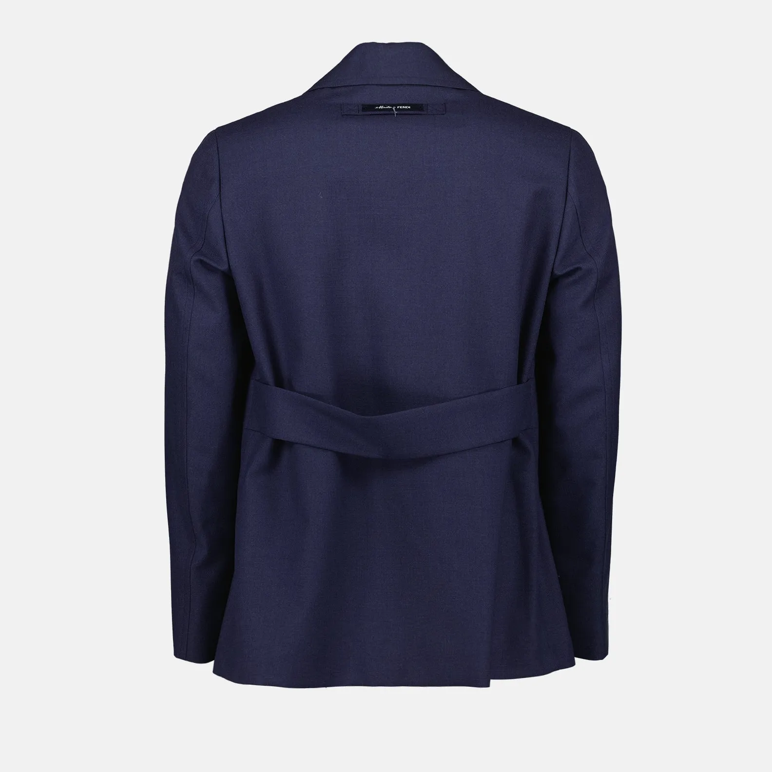 Blue Wool Jacket with Peak Lapels