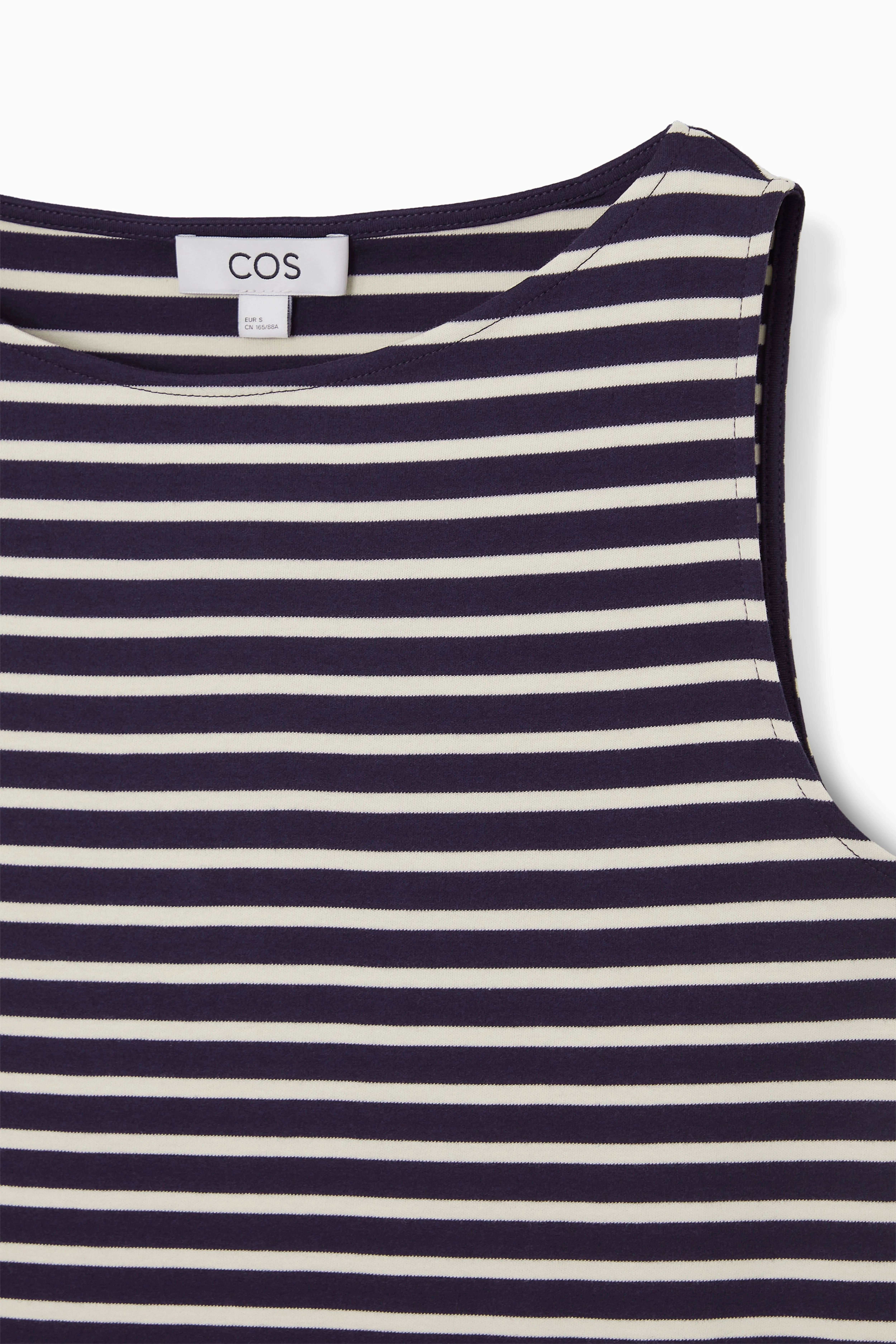 BOAT-NECK TANK TOP - Boat neck - Sleeveless - NAVY / STRIPED - Ladies | H&M GB