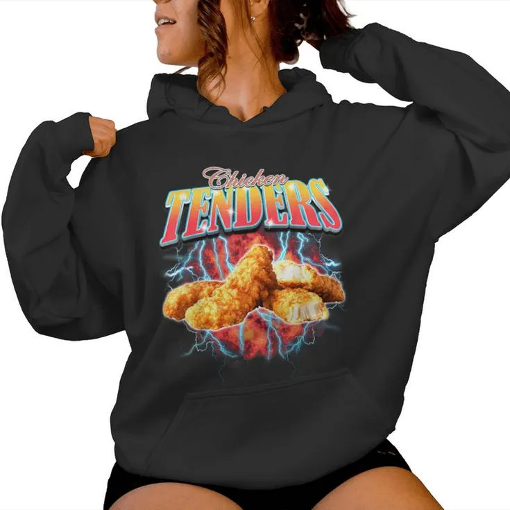 Bootleg Rap Chicken Tenders Vintage 90S Heavy Metal Women Hoodie