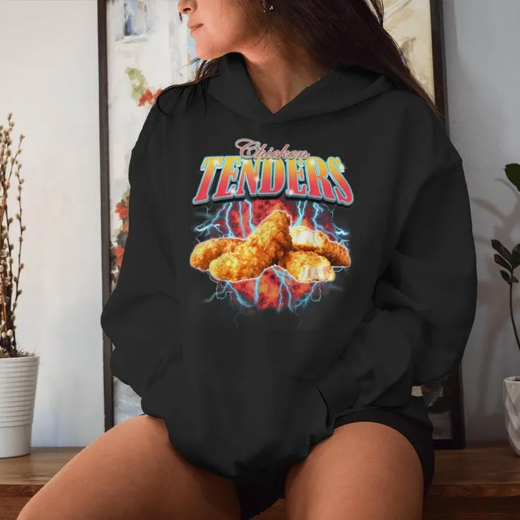 Bootleg Rap Chicken Tenders Vintage 90S Heavy Metal Women Hoodie