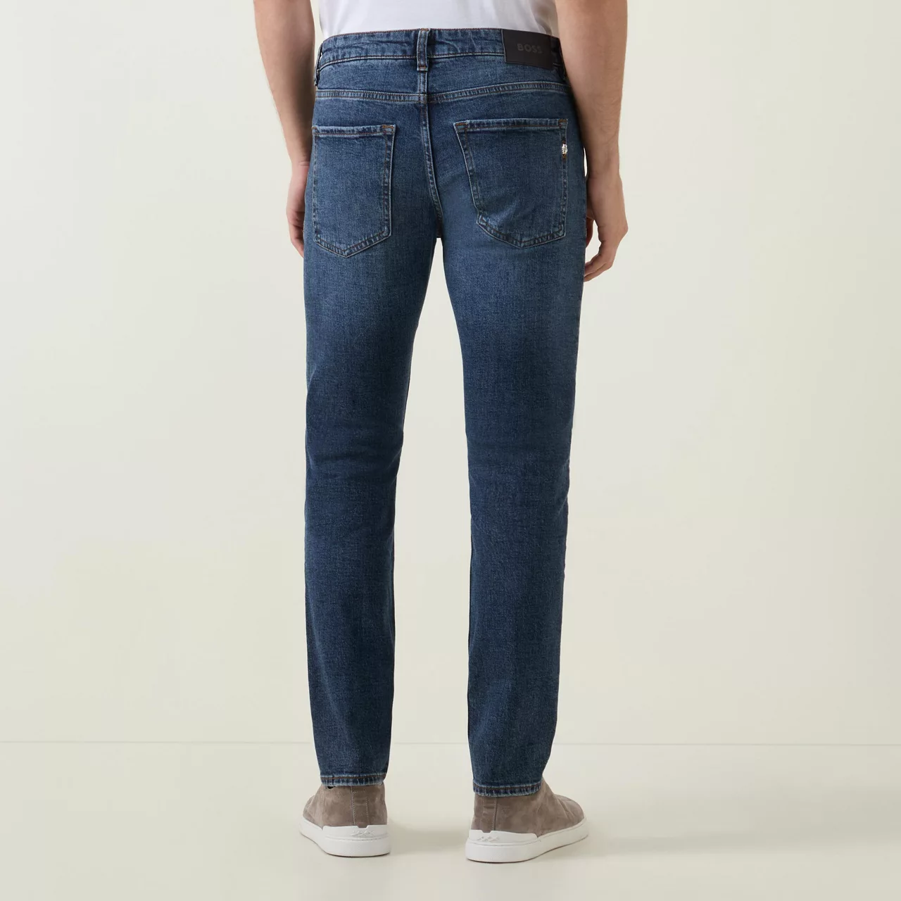 BOSS Delaware Mid Rise Slim Jeans - Light Blue