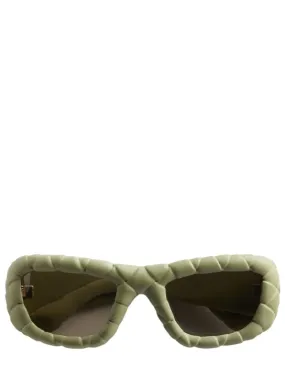 Bottega Veneta   Intrecciato rectangular sunglasses 