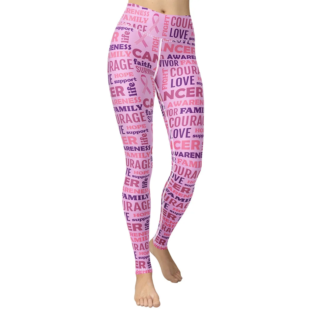 Breast Cancer Awareness Yoga Leggings