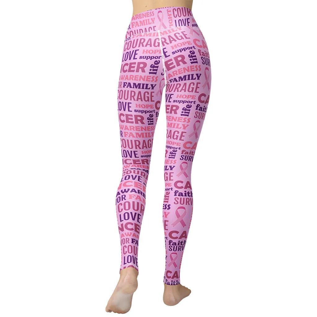 Breast Cancer Awareness Yoga Leggings