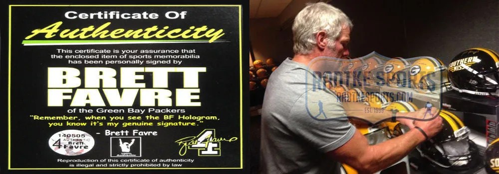 Brett Favre Autographed/Signed Southern Mississippi Proline Helmet Favre Holo